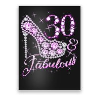 Fabulous & 30 Sparkly Shiny Heel 30th Birthday Poster