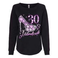 Fabulous & 30 Sparkly Shiny Heel 30th Birthday Womens California Wash Sweatshirt