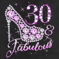 Fabulous & 30 Sparkly Shiny Heel 30th Birthday Golf Towel