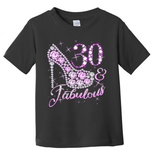 Fabulous & 30 Sparkly Shiny Heel 30th Birthday Toddler T-Shirt