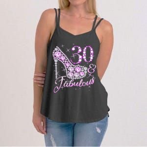 Fabulous & 30 Sparkly Shiny Heel 30th Birthday Women's Strappy Tank