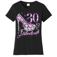 Fabulous & 30 Sparkly Shiny Heel 30th Birthday Women's T-Shirt