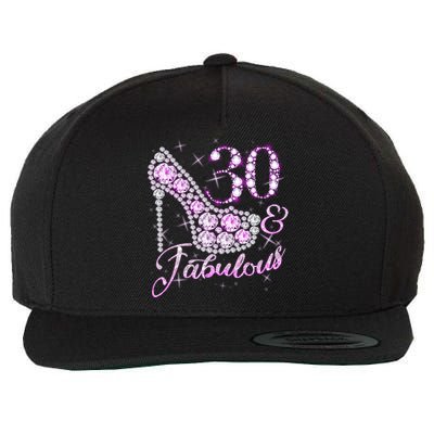 Fabulous & 30 Sparkly Shiny Heel 30th Birthday Wool Snapback Cap