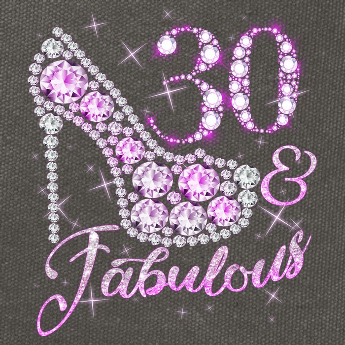 Fabulous & 30 Sparkly Shiny Heel 30th Birthday Cotton Canvas Backpack
