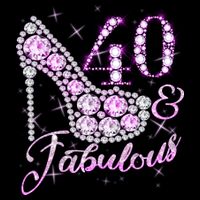 Fabulous & 40 Sparkly Shiny Heel 40th Birthday Tall T-Shirt