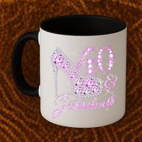 Fabulous & 40 Sparkly Shiny Heel 40th Birthday Mug