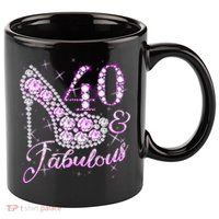 Fabulous & 40 Sparkly Shiny Heel 40th Birthday 11oz C Handle Ceramic Mug