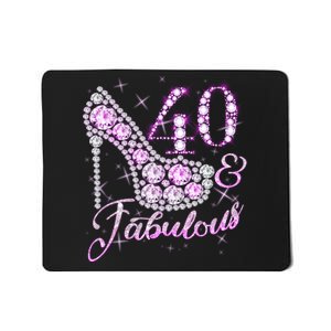 Fabulous & 40 Sparkly Shiny Heel 40th Birthday Mousepad