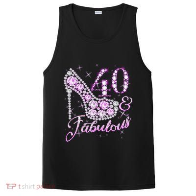 Fabulous & 40 Sparkly Shiny Heel 40th Birthday PosiCharge Competitor Tank
