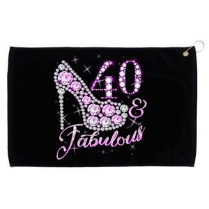 Fabulous & 40 Sparkly Shiny Heel 40th Birthday Grommeted Golf Towel