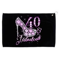 Fabulous & 40 Sparkly Shiny Heel 40th Birthday Grommeted Golf Towel