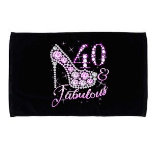 Fabulous & 40 Sparkly Shiny Heel 40th Birthday Microfiber Hand Towel