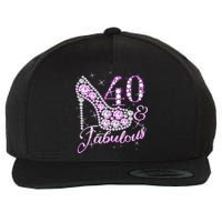 Fabulous & 40 Sparkly Shiny Heel 40th Birthday Wool Snapback Cap