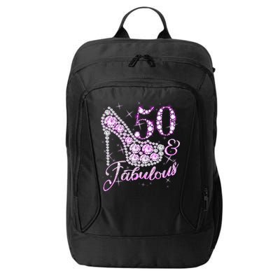 Fabulous & 50 Sparkly Shiny Heel 50th Birthday City Backpack