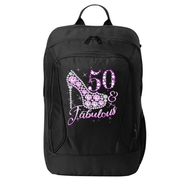 Fabulous & 50 Sparkly Shiny Heel 50th Birthday City Backpack