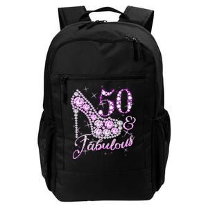 Fabulous & 50 Sparkly Shiny Heel 50th Birthday Daily Commute Backpack