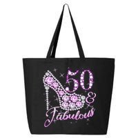 Fabulous & 50 Sparkly Shiny Heel 50th Birthday 25L Jumbo Tote