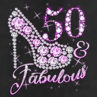 Fabulous & 50 Sparkly Shiny Heel 50th Birthday Trucker Hat