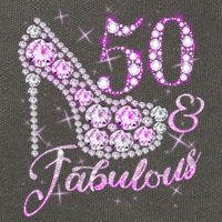 Fabulous & 50 Sparkly Shiny Heel 50th Birthday Cotton Canvas Backpack