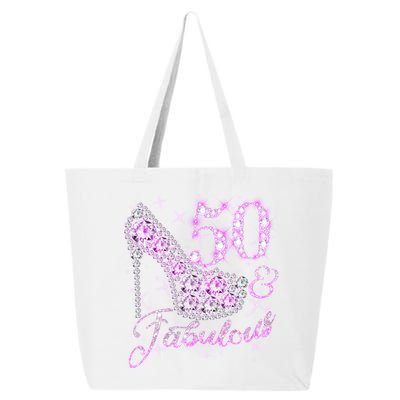 Fabulous & 50 Sparkly Shiny Heel 50th Birthday 25L Jumbo Tote