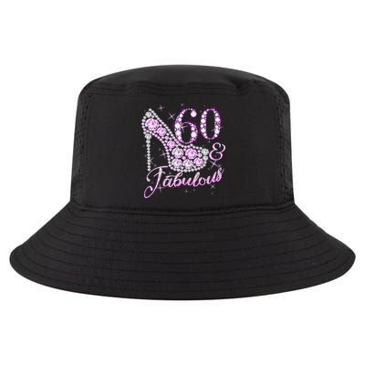 Fabulous & 60 Sparkly Shiny Heel 60th Birthday Cool Comfort Performance Bucket Hat