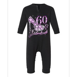 Fabulous & 60 Sparkly Shiny Heel 60th Birthday Infant Fleece One Piece