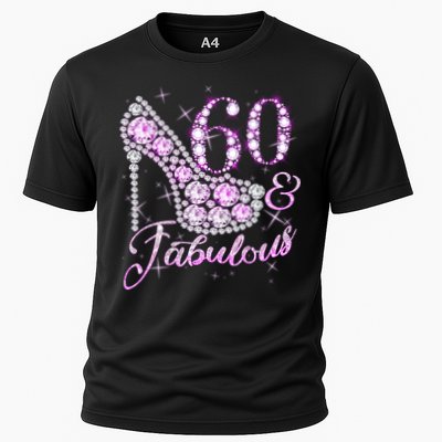 Fabulous & 60 Sparkly Shiny Heel 60th Birthday Performance Shirt