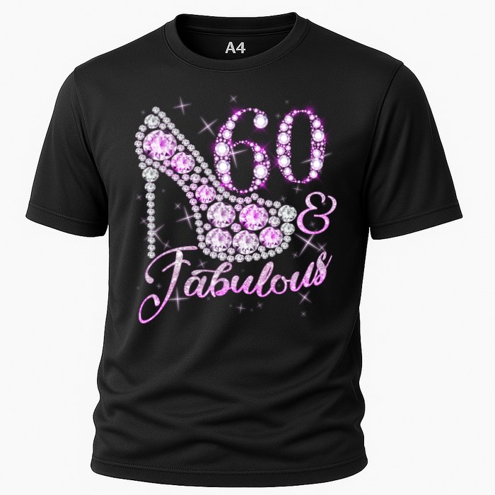 Fabulous & 60 Sparkly Shiny Heel 60th Birthday Cooling Performance Crew T-Shirt