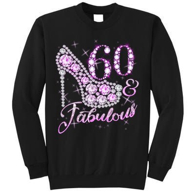 Fabulous & 60 Sparkly Shiny Heel 60th Birthday Sweatshirt