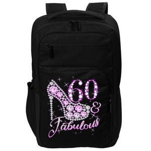 Fabulous & 60 Sparkly Shiny Heel 60th Birthday Impact Tech Backpack