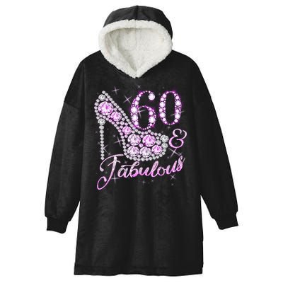 Fabulous & 60 Sparkly Shiny Heel 60th Birthday Hooded Wearable Blanket