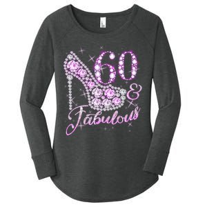 Fabulous & 60 Sparkly Shiny Heel 60th Birthday Women's Perfect Tri Tunic Long Sleeve Shirt