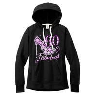 Fabulous & 60 Sparkly Shiny Heel 60th Birthday Women's Fleece Hoodie