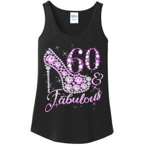 Fabulous & 60 Sparkly Shiny Heel 60th Birthday Ladies Essential Tank