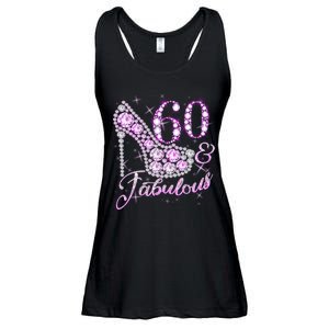 Fabulous & 60 Sparkly Shiny Heel 60th Birthday Ladies Essential Flowy Tank