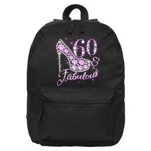 Fabulous & 60 Sparkly Shiny Heel 60th Birthday 16 in Basic Backpack