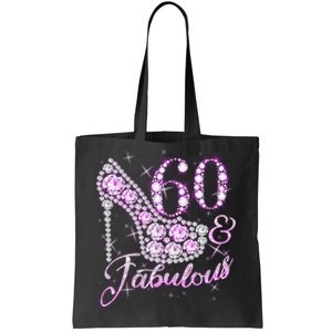 Fabulous & 60 Sparkly Shiny Heel 60th Birthday Tote Bag