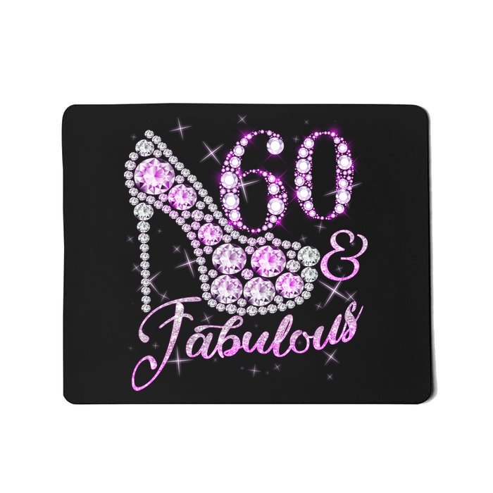 Fabulous & 60 Sparkly Shiny Heel 60th Birthday Mousepad