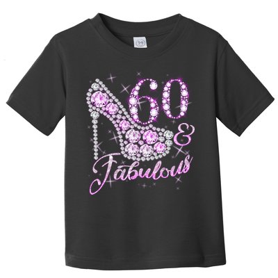 Fabulous & 60 Sparkly Shiny Heel 60th Birthday Toddler T-Shirt