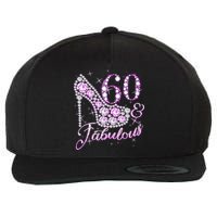 Fabulous & 60 Sparkly Shiny Heel 60th Birthday Wool Snapback Cap