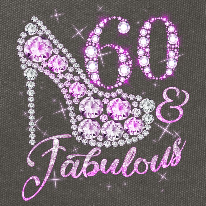 Fabulous & 60 Sparkly Shiny Heel 60th Birthday Cotton Canvas Backpack