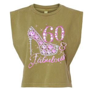 Fabulous & 60 Sparkly Shiny Heel 60th Birthday Garment-Dyed Women's Muscle Tee