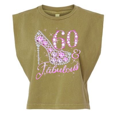 Fabulous & 60 Sparkly Shiny Heel 60th Birthday Garment-Dyed Women's Muscle Tee