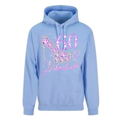 Fabulous & 60 Sparkly Shiny Heel 60th Birthday Unisex Surf Hoodie