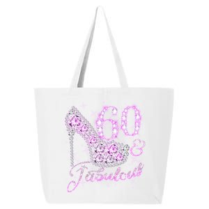 Fabulous & 60 Sparkly Shiny Heel 60th Birthday 25L Jumbo Tote