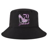 Fabulous & 70 Sparkly Shiny Heel 70th Birthday Cool Comfort Performance Bucket Hat
