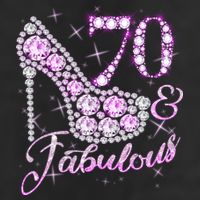 Fabulous & 70 Sparkly Shiny Heel 70th Birthday Cool Comfort Performance Bucket Hat