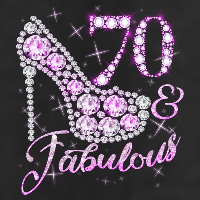Fabulous & 70 Sparkly Shiny Heel 70th Birthday Cool Comfort Performance Bucket Hat