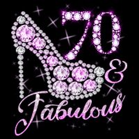 Fabulous & 70 Sparkly Shiny Heel 70th Birthday T-Shirt