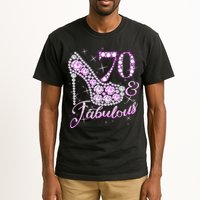 Fabulous & 70 Sparkly Shiny Heel 70th Birthday Tall T-Shirt